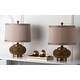 preview thumbnail 2 of 5, SAFAVIEH Lighting 19-inch Gold Beaded Table Lamp (Set of 2) - 14"x14"x19"