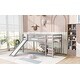 preview thumbnail 3 of 13, Gray Twin Size Solid Wood Loft Bed with Slide