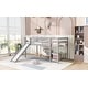preview thumbnail 3 of 13, Low Loft Bed with Slide, Twin, Grey