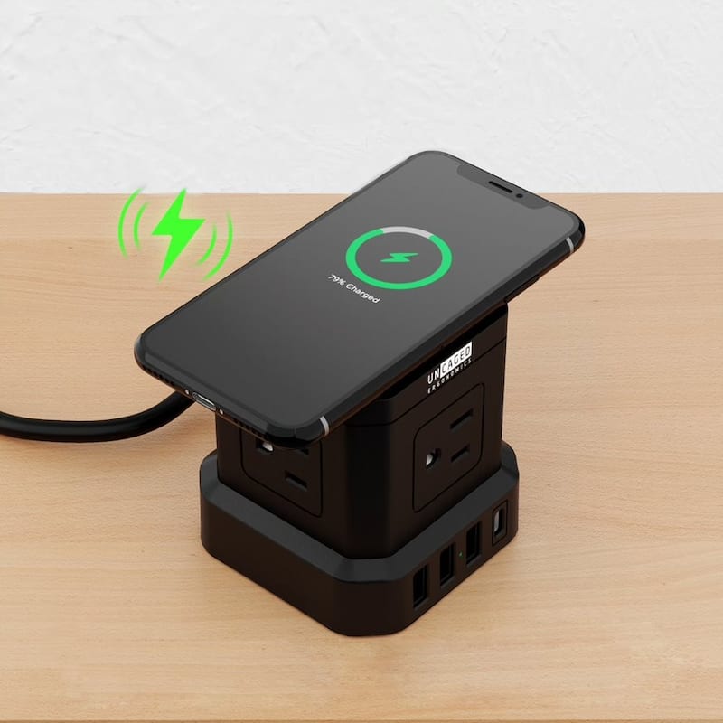 Wireless Charger cube power strip with usb ports surge protection usb