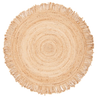 SAFAVIEH Handmade Braided Aracelis Jute Fringe Round Rug