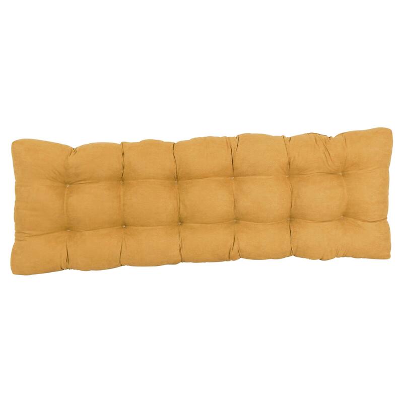 Solid Microsuede Tufted Indoor Bench Cushion (Multiple widths from 42 to 60 inch)