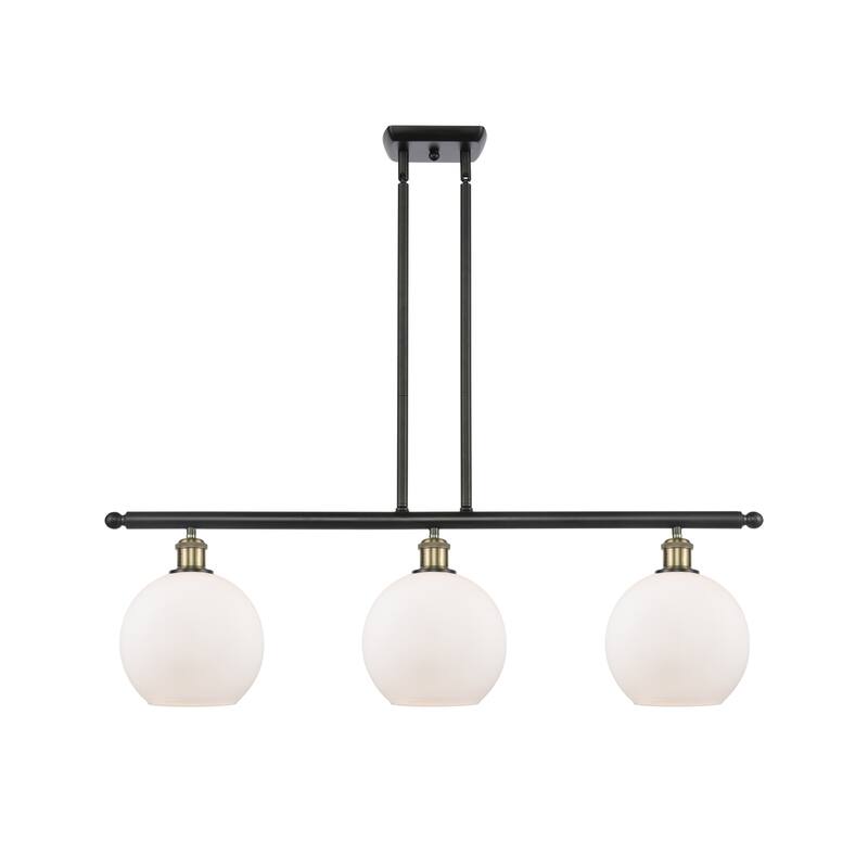 Innovations Lighting 516-3I-11-36 Athens Linear Athens 3 Light 36" - Black Antique Brass / Matte White