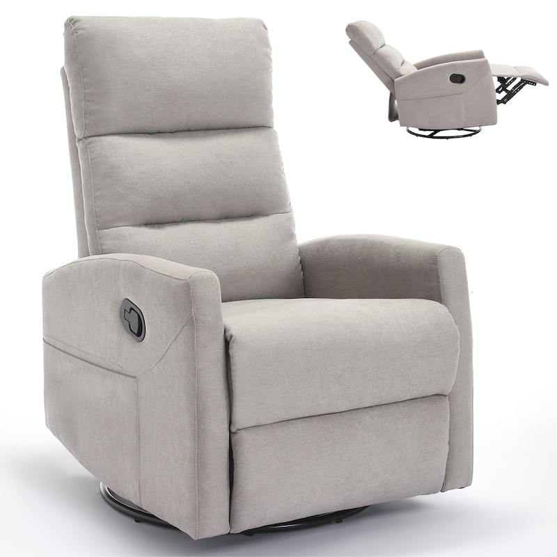 360° Swivel Rocking Recliner Chair in Polyester for Living Room