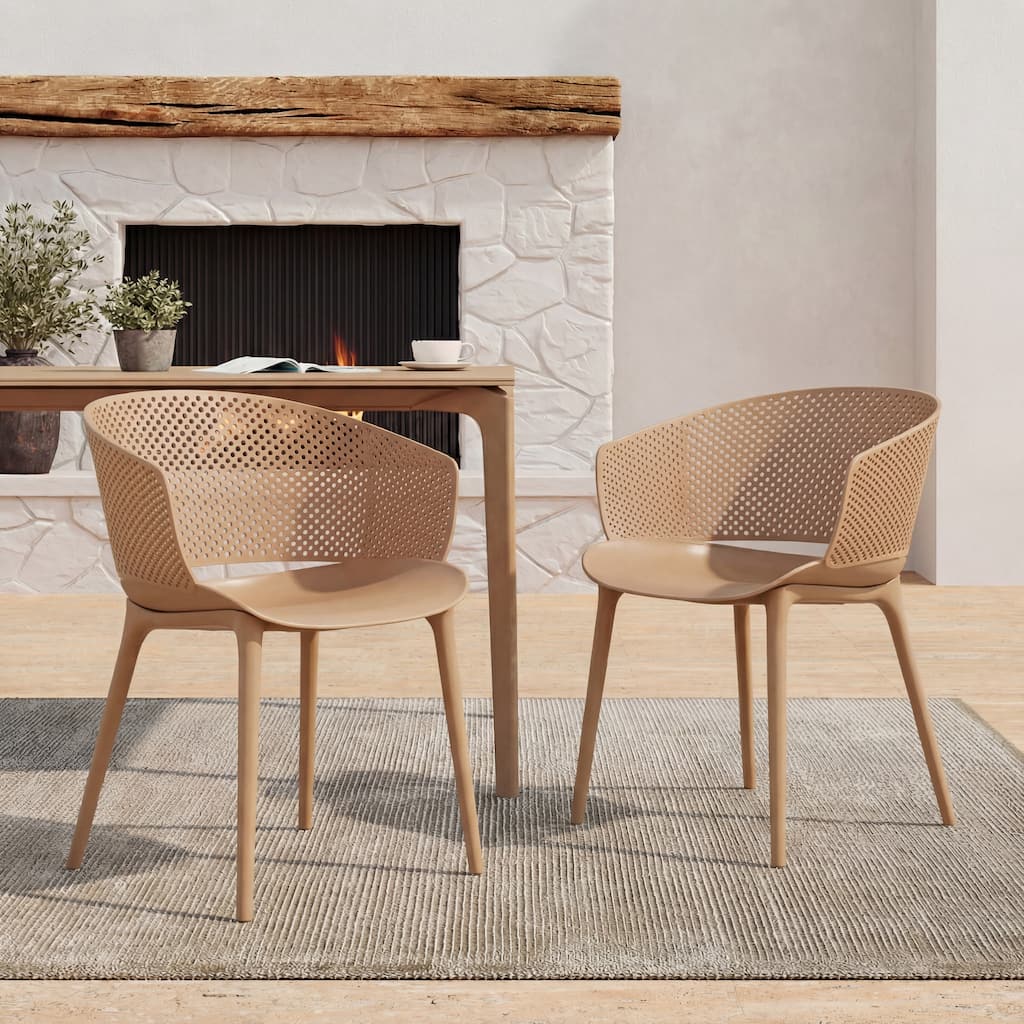 Christopher Knight Home - Gerald Modern Outdoor Plastic Dining Chair (Set of 2)