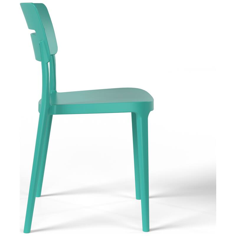 Frond and Form Modern Outdoor Patio Stacking Dining Side Chair (Set of 2)