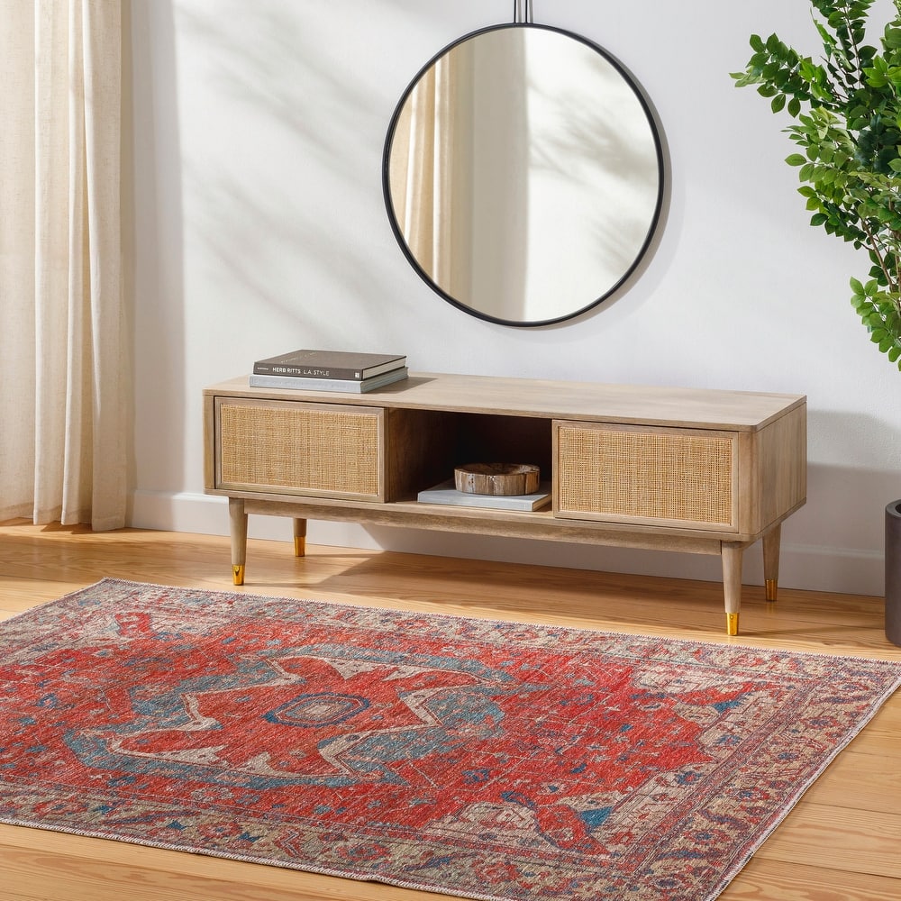 Livabliss Nolita Bold Medallion Machine Washable Area Rug