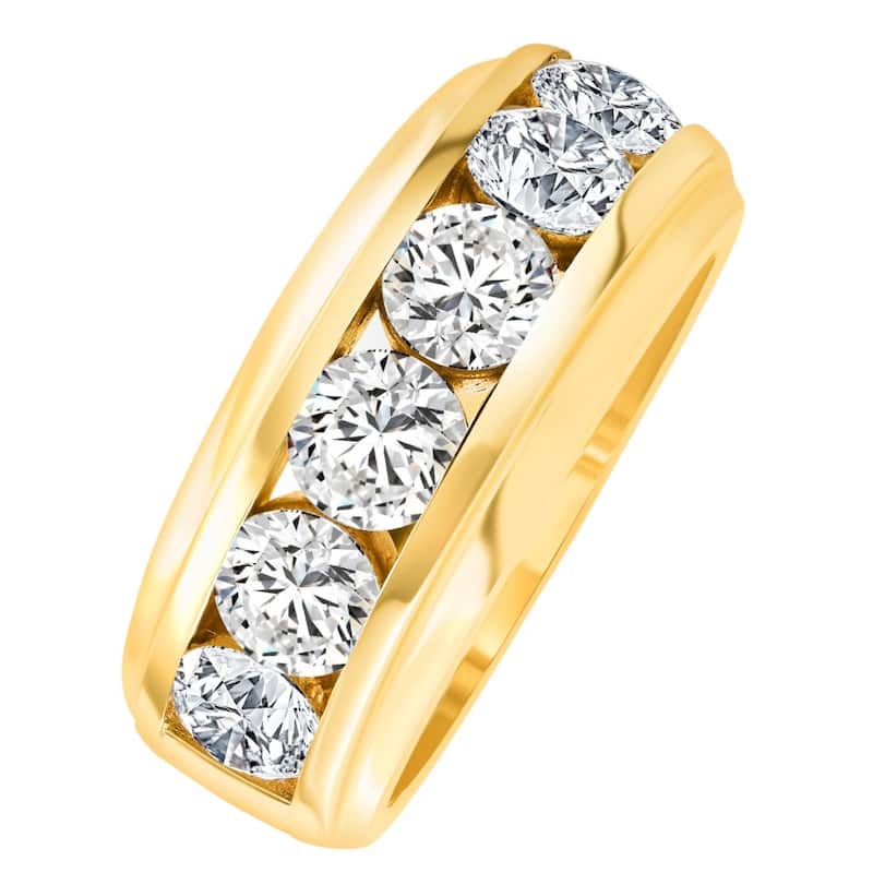 4Ct Men's Diamond Ring in Gold Lab Grown