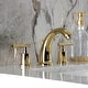 preview thumbnail 13 of 20, Kingston Brass Manhattan Two-Handle 3-Hole Deck Mount Widespread Bathroom Faucet with Retail Pop-Up Drain