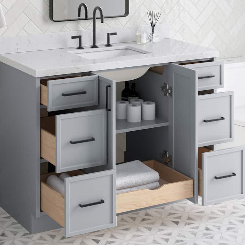 Ariel K48-BC Kelly 48" Double Free Standing Vanity Cabinet Only