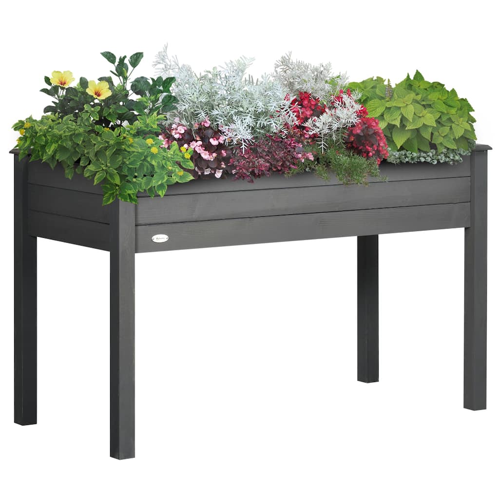 Self-Draining Raised Planter Box with Legs for Flowers and Vegetables