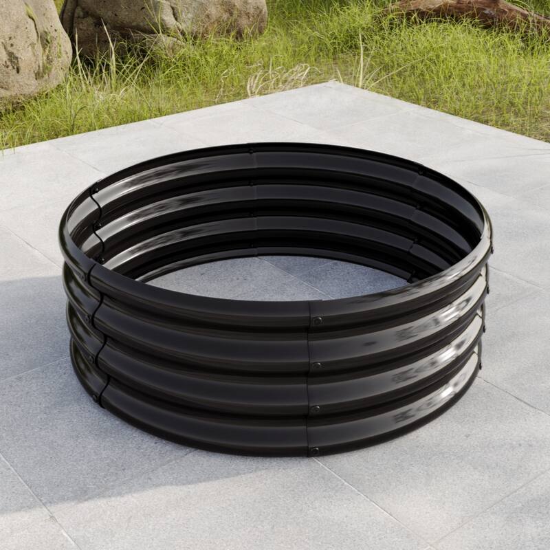 11.4" tall round raised garedn bed, metal raised beds for vegetables, outdoor garden raised planter box