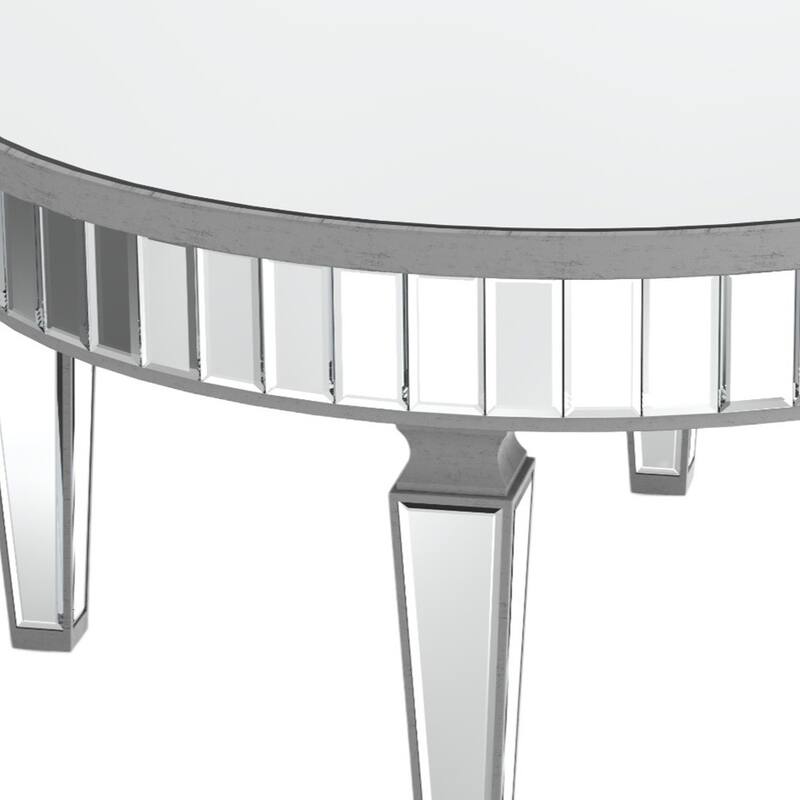 HomeRoots 32" Silver Mirrored Glass Round Coffee Table - 31.5' X '16.5' X '31.5