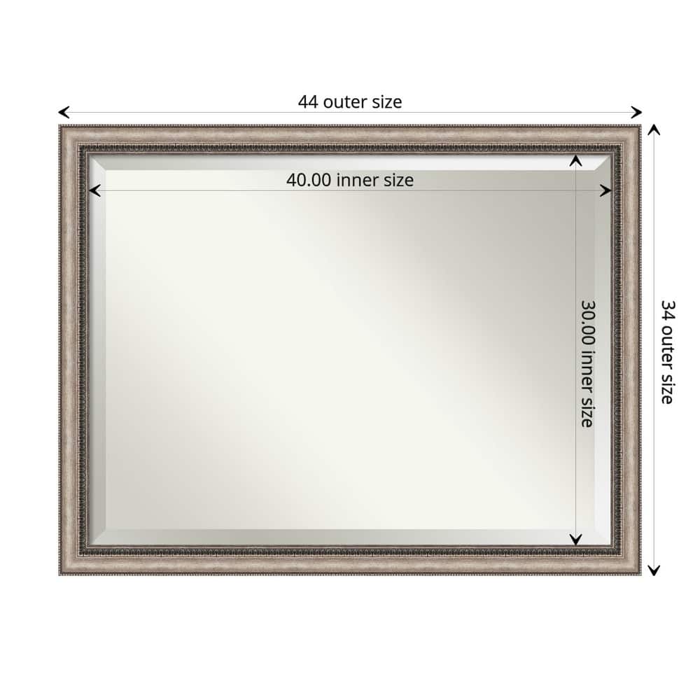 Beveled Bathroom Wall Mirror - Lyla Ornate Silver Frame - Lyla Ornate Silver