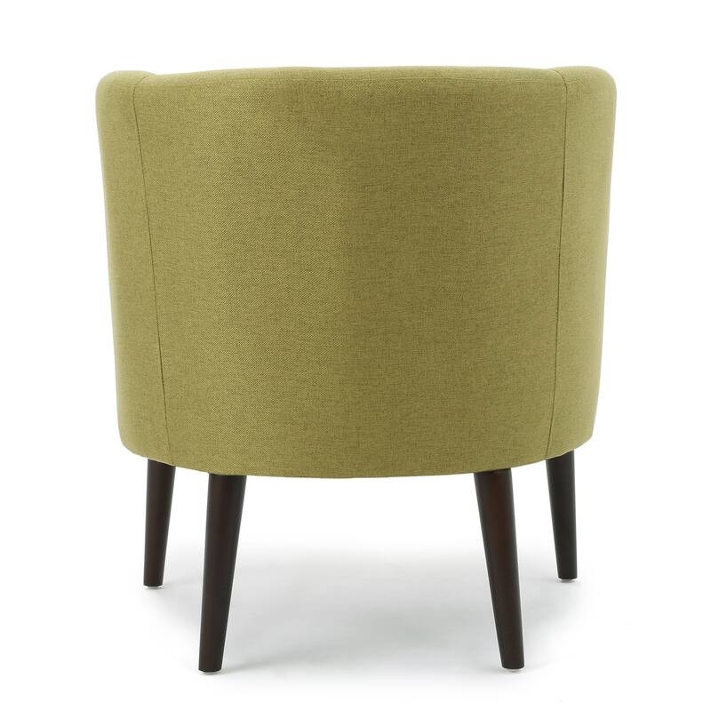 Fabric Modern Club Chair with Button-Tufted Back and Birch Wood Legs