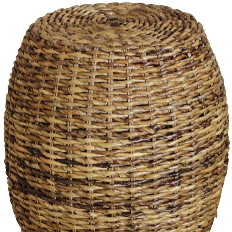 HomeRoots 20" Natural Rattan Round Drum End Table - 16.75 in. x 19.5 in. x 16.75 in.