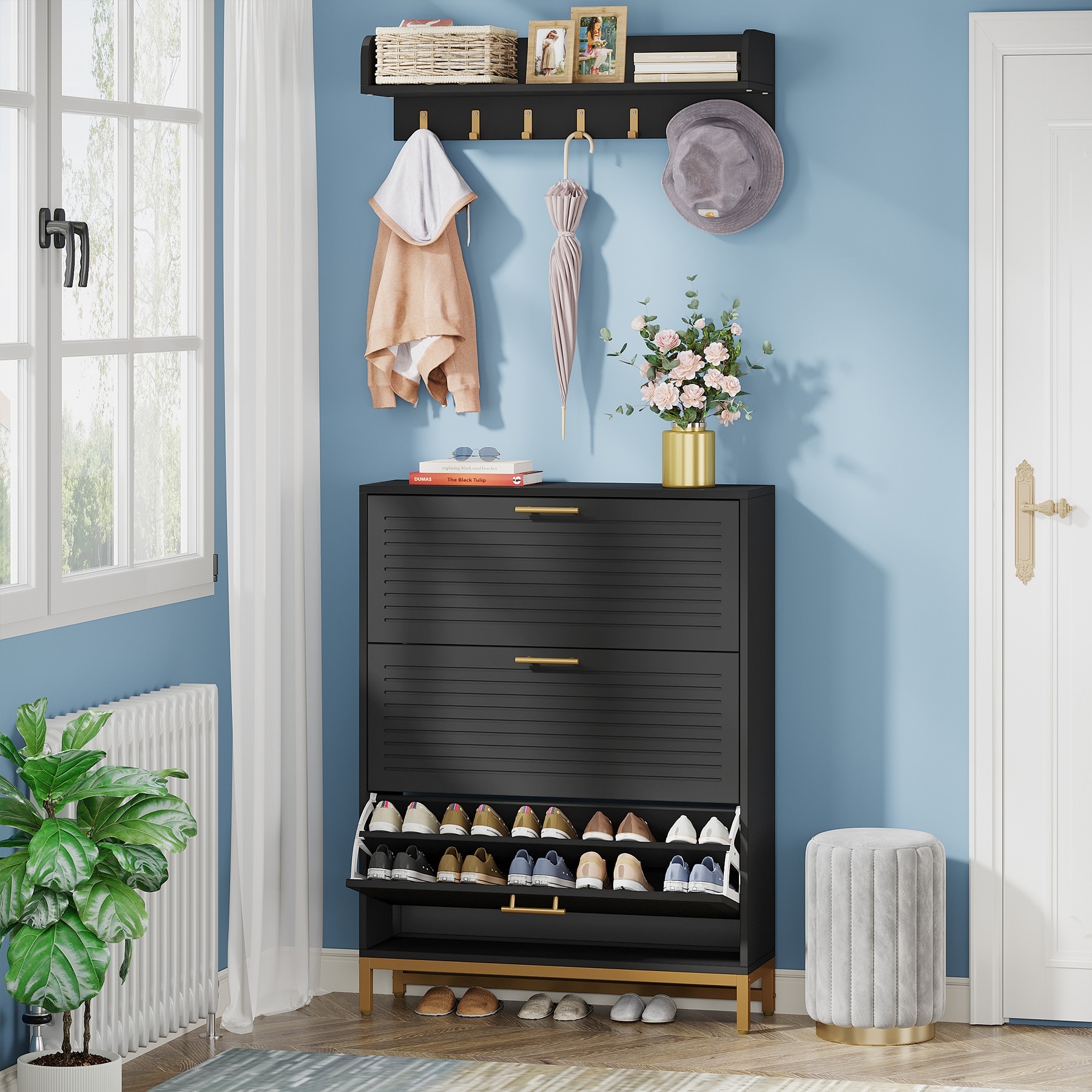 Freestanding store shoe cabinet