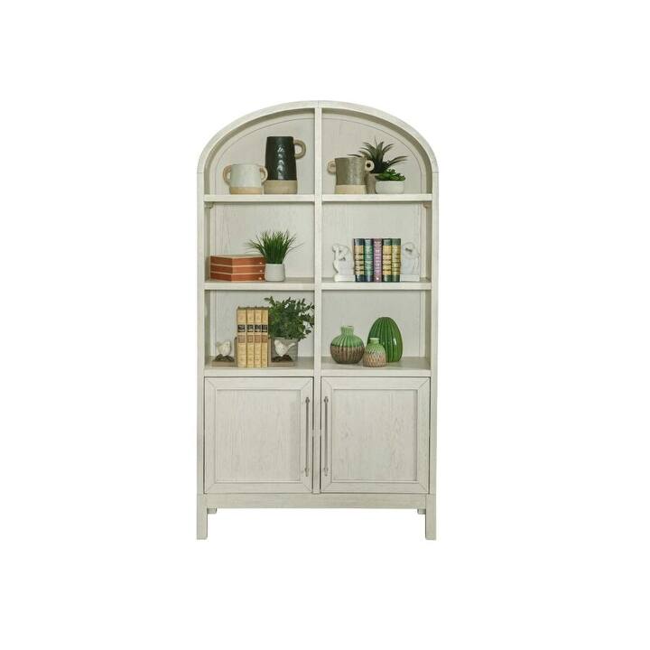 Modern Wood Arched Display Cabinet/Bookcase, Office Shelving, Storage Cabinet, Fully Assembled, White - 40"w x 76"h x 17"d