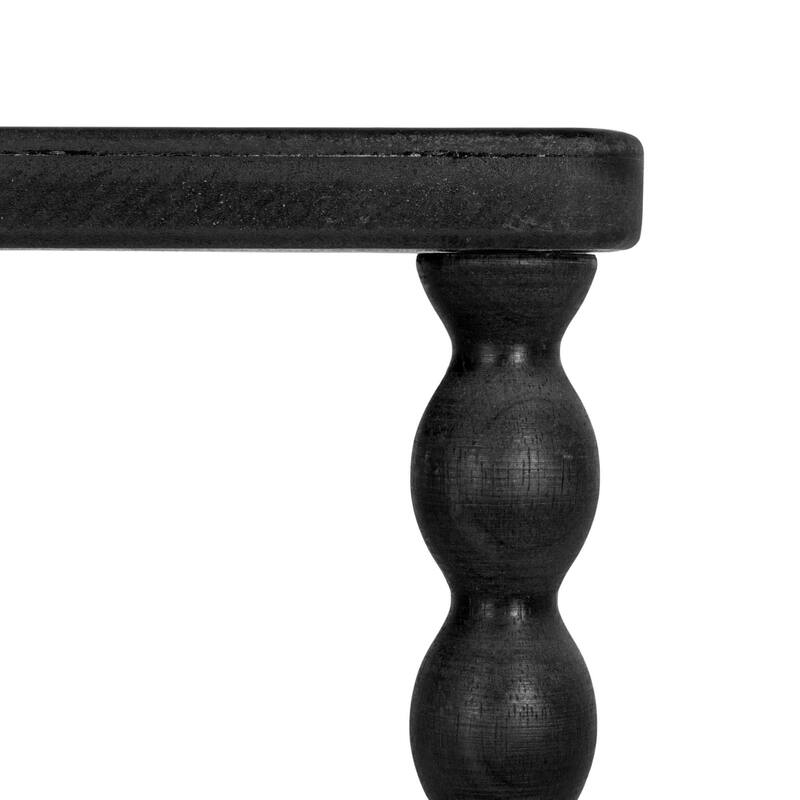 4-Tier Asymmetrical Wood Spindle-Leg Display Shelf Unit - 35.0"L x 13.38"W x 39.63"H