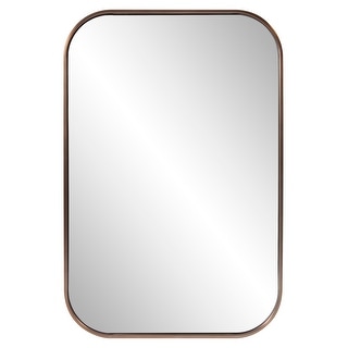 Allan Andrews Curved Rectangular Stainless Steel Framed Vanity Mirror - 24"W x 36"H