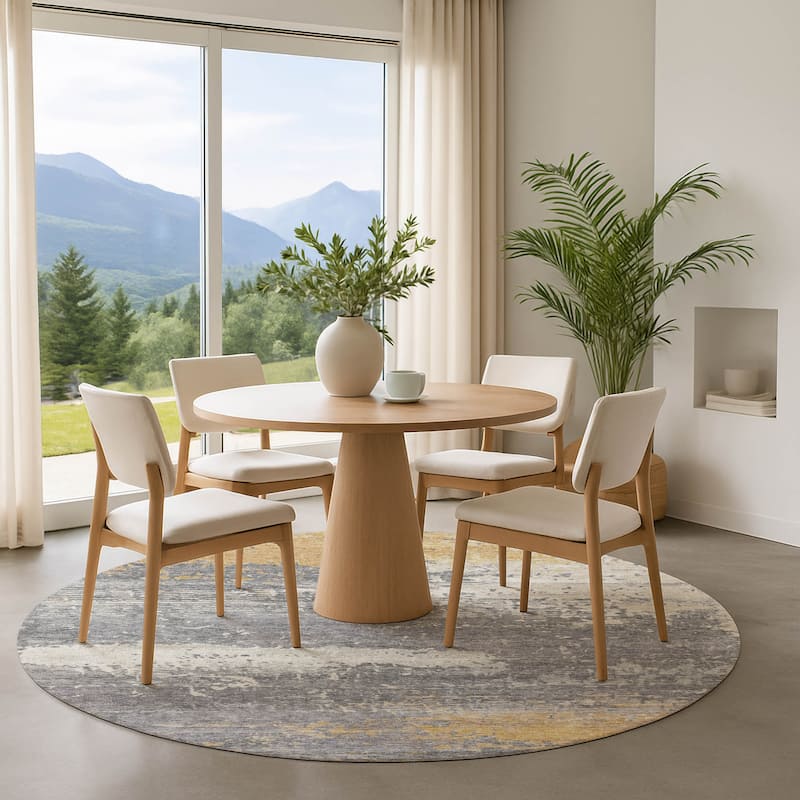 Premium Washable Super Soft Abstract Modern Mayfield Rug - Gold - 8' x 8'