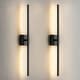 preview thumbnail 26 of 104, Modern Vanity Lighting Fixtures 24/30/39 inch Bathroom Vanity Lights Over Mirror Wall Sconce for Bathroom 30-inch-2p - Black