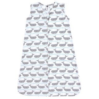 Hudson Baby Infant Boy Cotton Sleeveless Wearable Sleeping Bag, Sack, Blanket, Whales