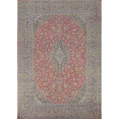 Traditional Pink Tabriz Persian Area Rug Handmade Wool Carpet - 9'6"x 12'6"