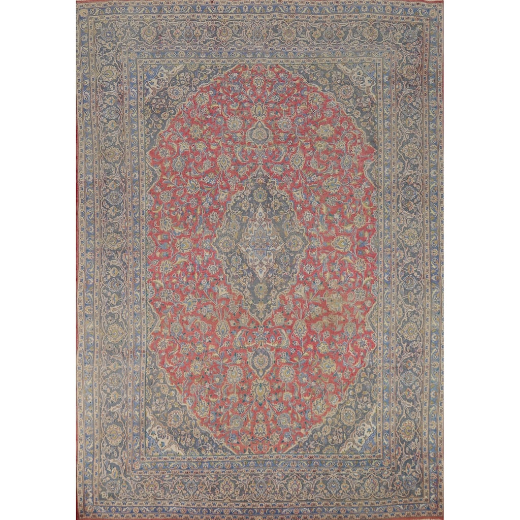 Traditional Pink Tabriz Persian Area Rug Handmade Wool Carpet - 9'6"x 12'6"