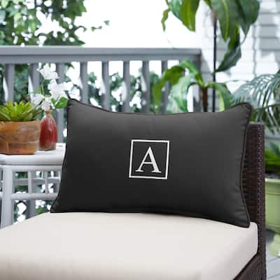 Monogram Corded Single Lumbar Pillow by Havenside Home