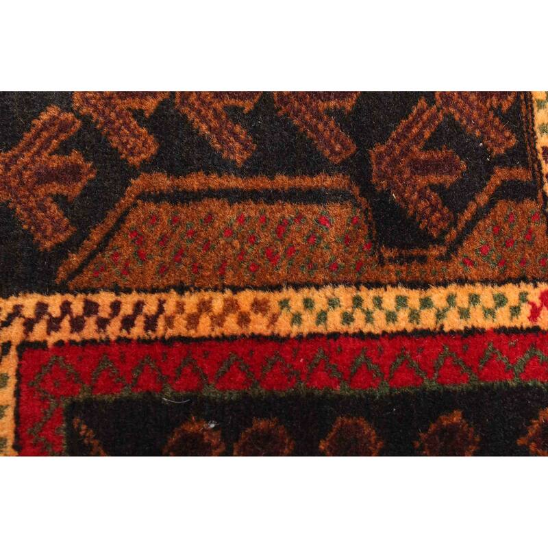ECARPETGALLERY Hand-knotted Teimani Black Wool Rug - 2'9 x 4'6