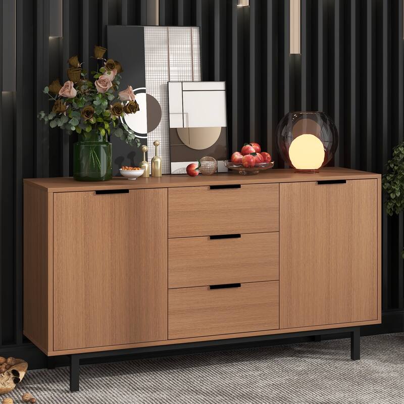 Contemporary Style Large Storage Space Particleboard Sideboard