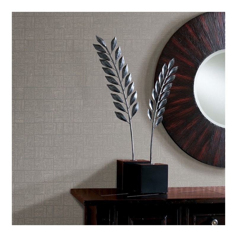 Brewster Glint Silver Distressed Geometric Wallpaper - 21 x 396 x 0.025