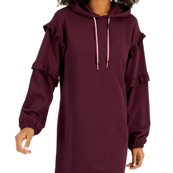 chinese dress ladies Tommy Hilfiger Womens Long Sleeve Quarter Zip Fleece Sweatshirt Dress at  Amazon Women's Clothing store