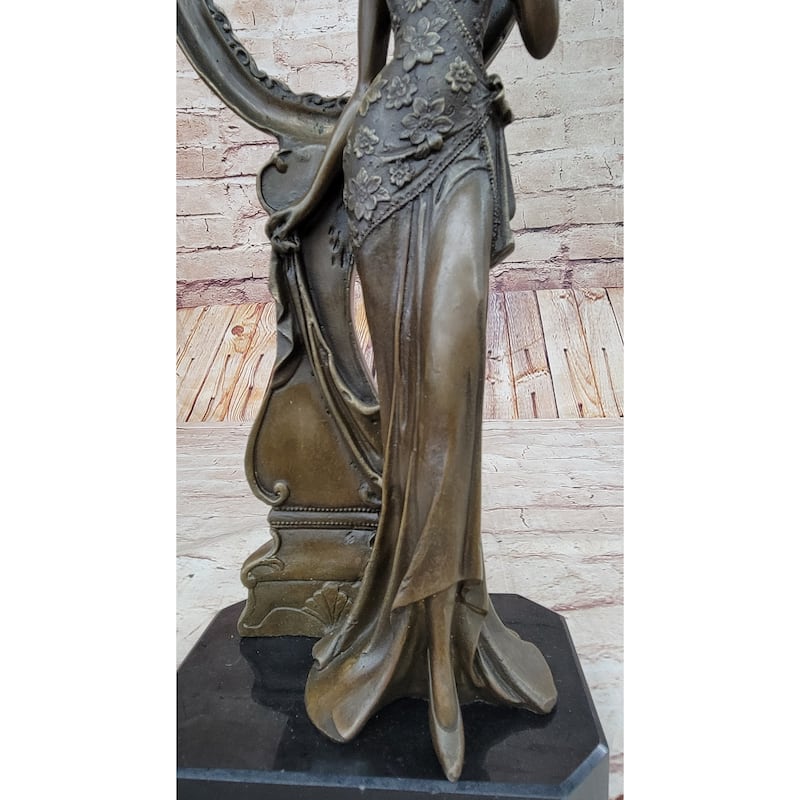 Signed Original Milo 1940 Woman Real Bronze Picture Frame Sculpture