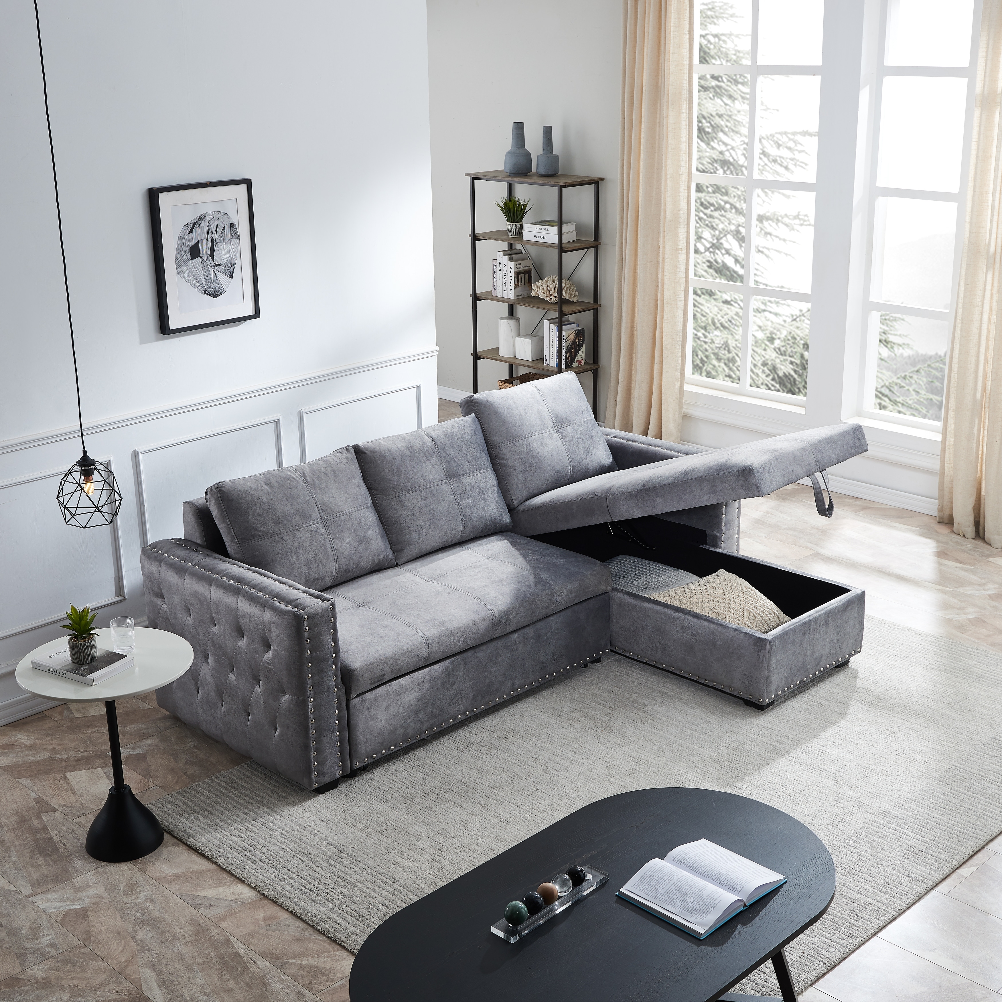 Mid century modern cheap sectional sleeper sofa