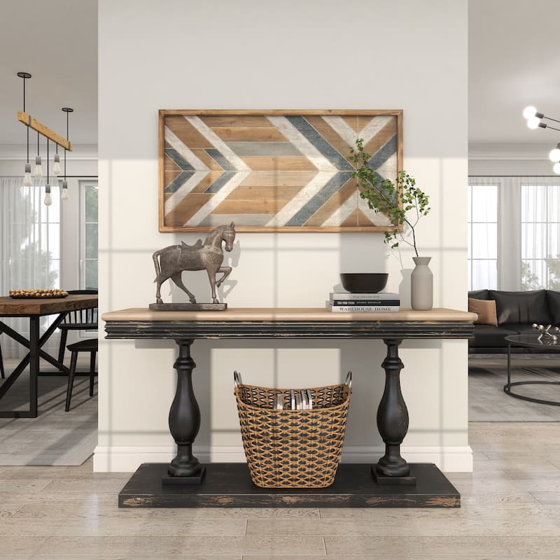Multi Colored Wooden Handmade Southwestern Geometric Home Wall Decor