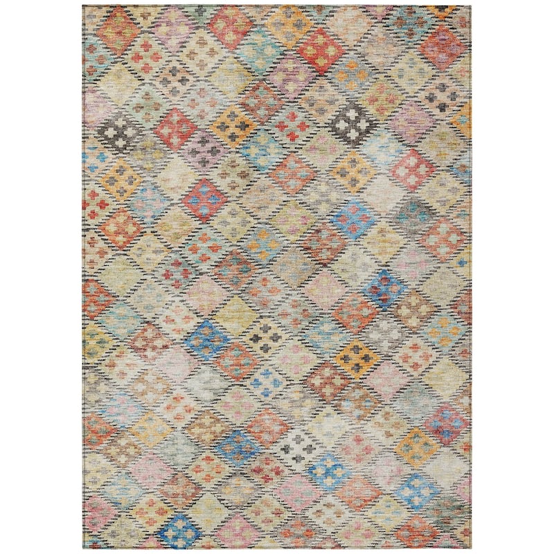 HomeRoots Geometric Transitional Rectangle Outdoor Rug