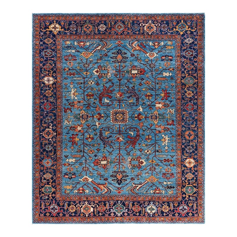 Serapi One-of-a-Kind Hand-Knotted Area Rug - Light Blue, 8' 2" x 9' 8" - 8' 2" x 9' 8"