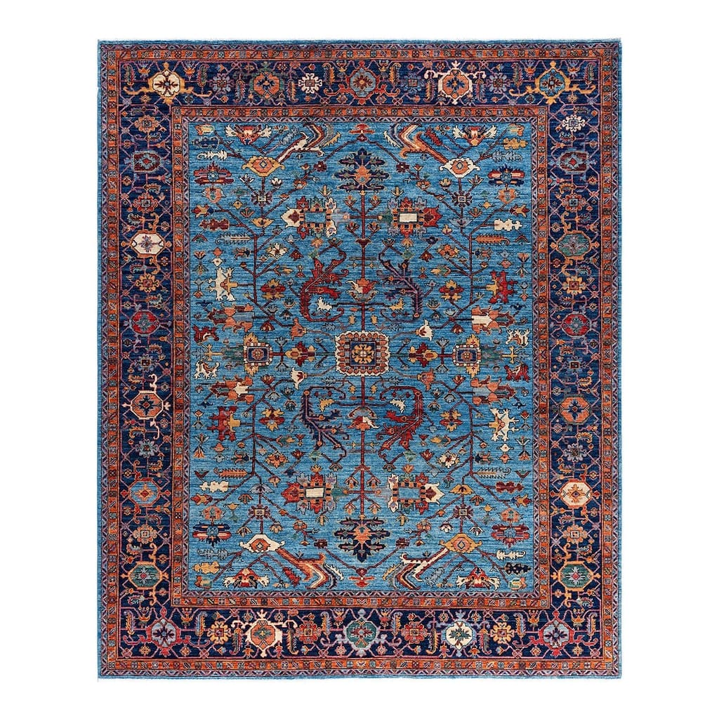 Serapi One-of-a-Kind Hand-Knotted Area Rug - Light Blue, 8' 2" x 9' 8" - 8' 2" x 9' 8"