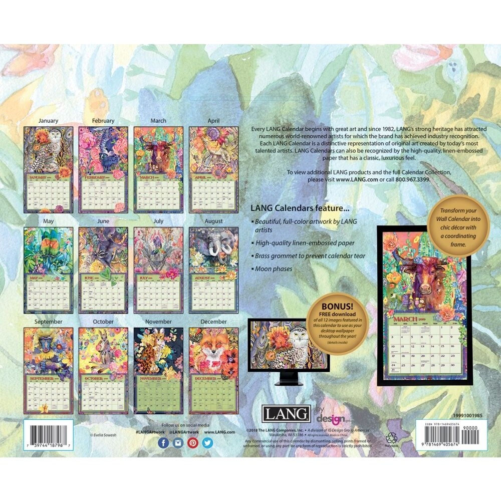 Shop 2019 Kaleidoscope Wall Calendar By Lang Companies Overstock 25072685