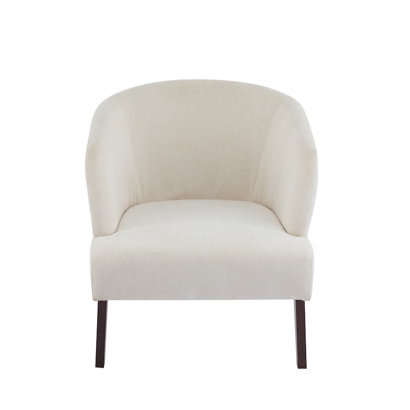 Roomfitters Modern Accent Chair with Round Back & Wooden Legs, Mid-Century Lounge Chair for Living Room, Bedroom or Office