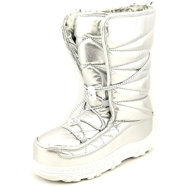 Khombu Sasha Women Round Toe Synthetic Silver Snow Boot