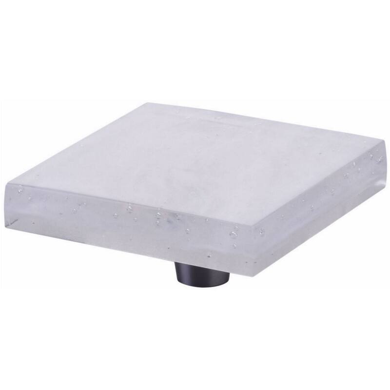 Schaub and Company 211067-TW Fused Glass 2-1/2" Flat Square Modern - Brushed Stainless Steel