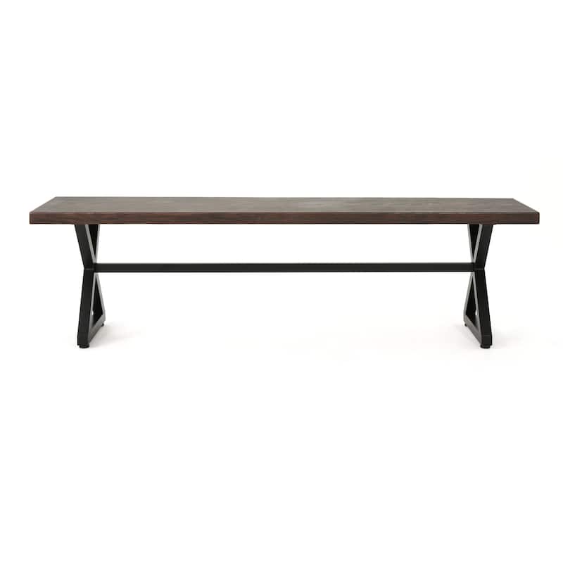Roomfitters Aluminum Outdoor Dining Bench with Sturdy Steel Frame, Stylish and Durable Design, Perfect for Patio and Garden Use