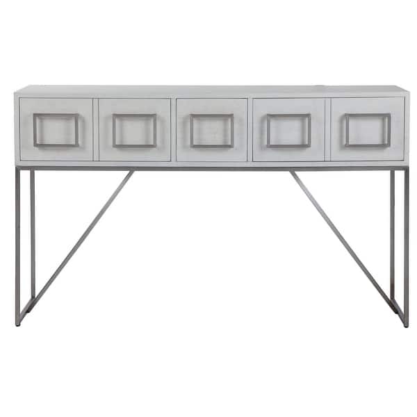 slide 2 of 7, Uttermost Abaya 54" Wide Contemporary Console / Sofa Table with Soft White Oak