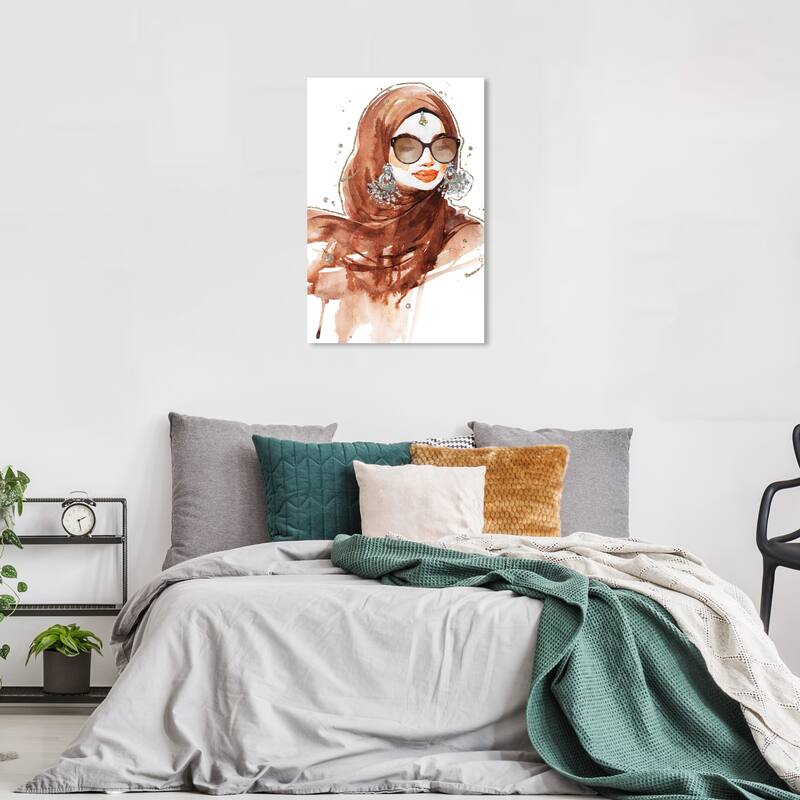 Wynwood Studio Fashion and Glam Her Glamorous Side Brown and Glam Wall Art Canvas Print - 36 x 24