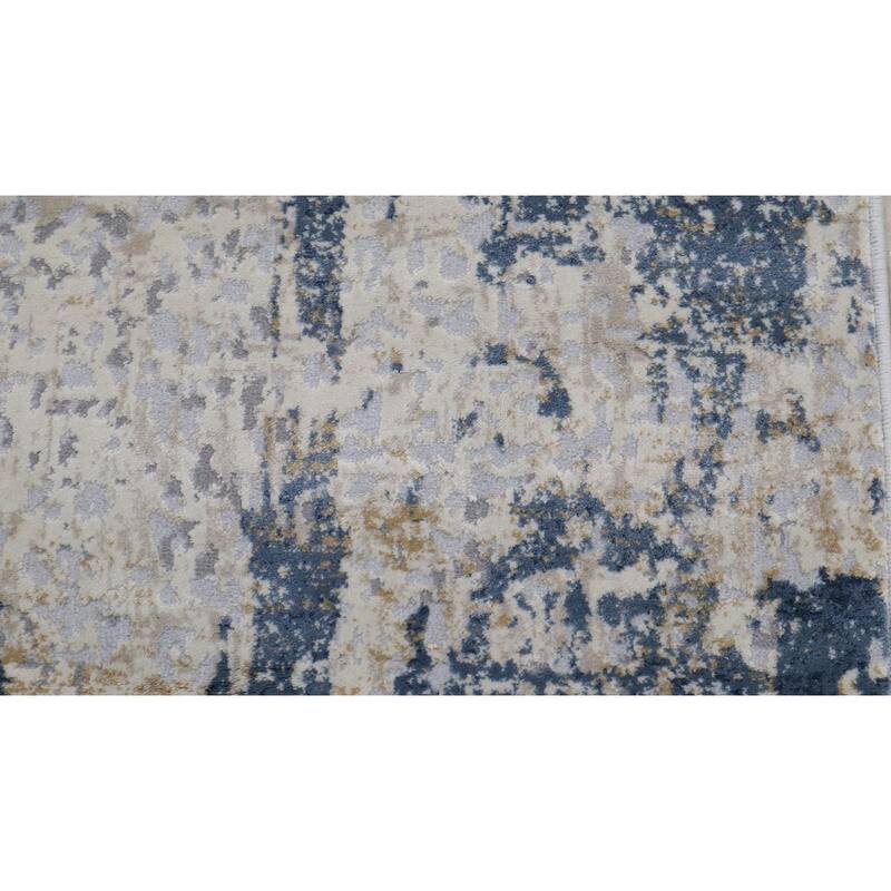 Abstract Marina Blue Beige Rug