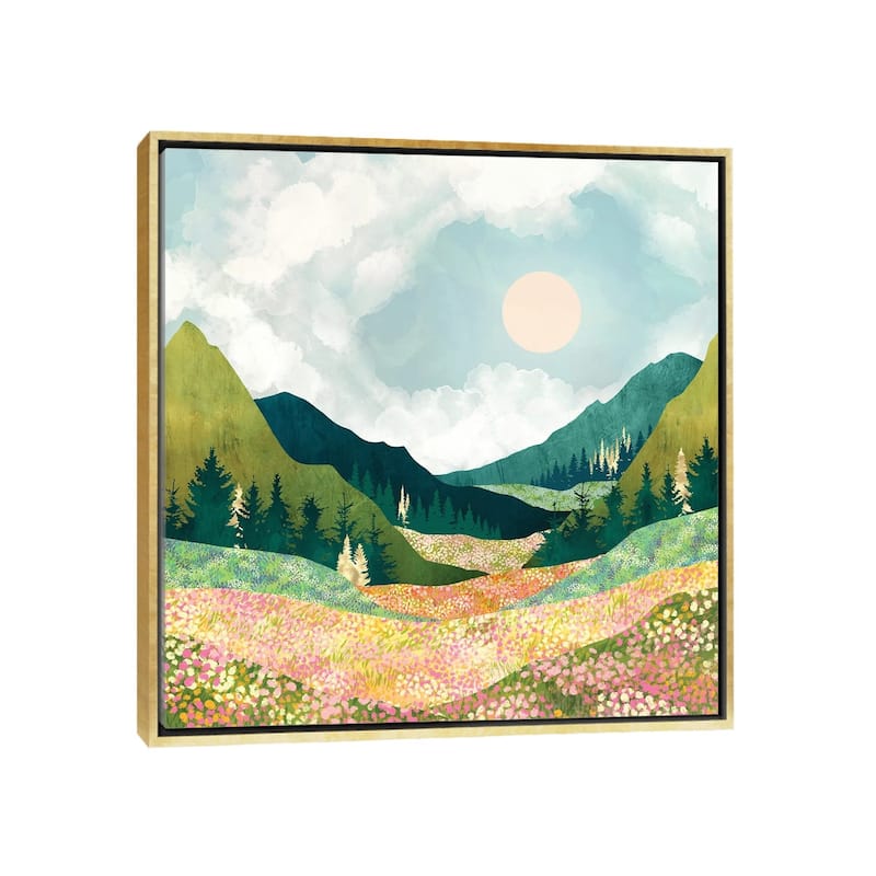 iCanvas "Spring Flower Vista" by SpaceFrog Designs Framed Canvas Print - Gold - 12x12