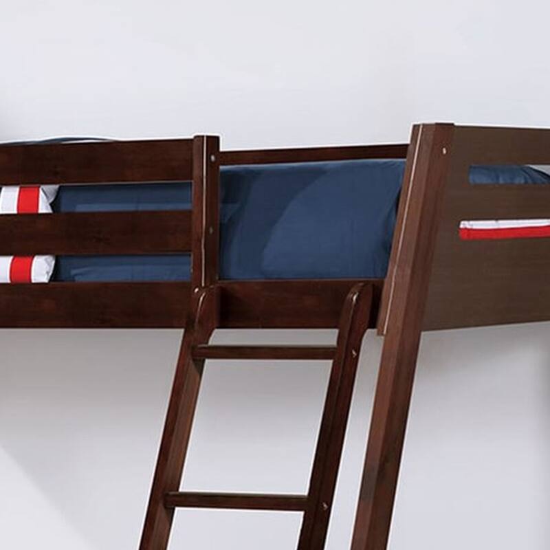 Modern Espresso Solid Wood Twin Bunk Bed with Storage Drawers